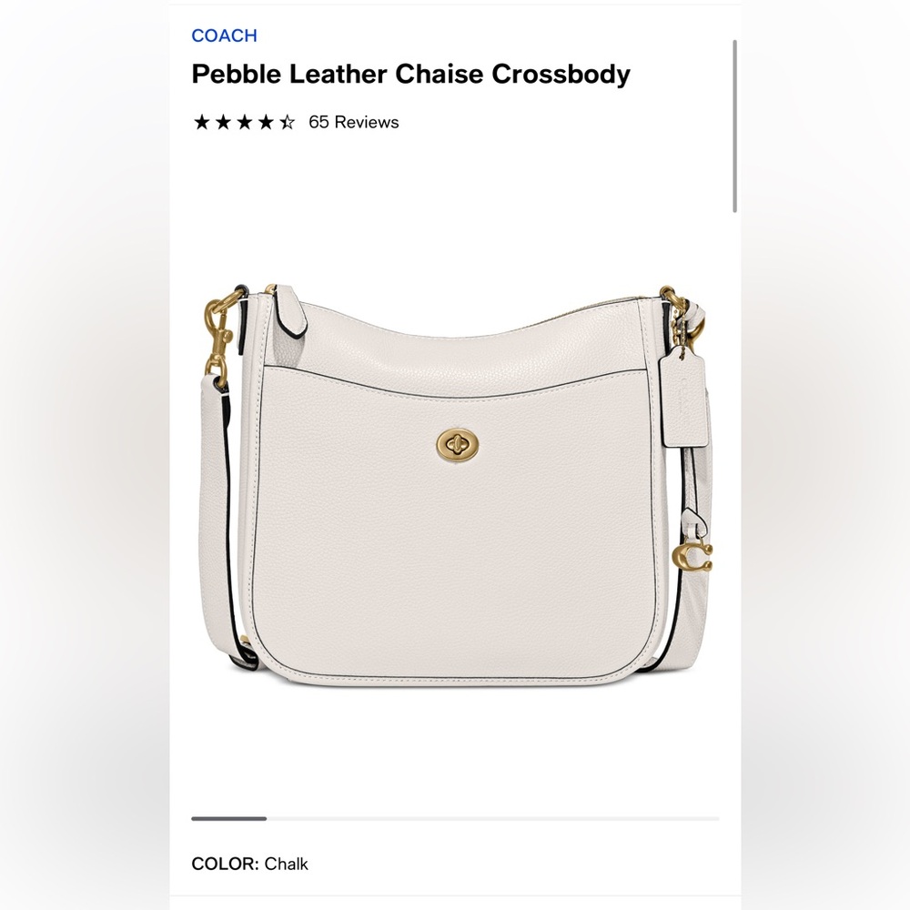 NWT Coach Pebble Leather Chaise Crossbody (Chalk)